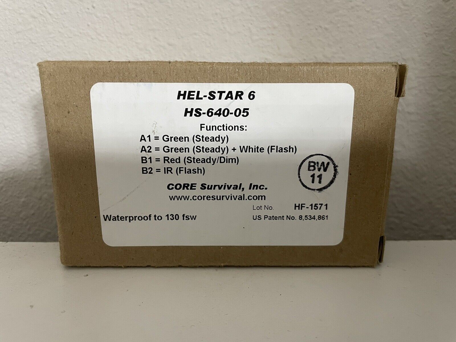 Core Survival HEL-STAR 6 Helmet-Mounted Light Multi-Function HS-640-07 New