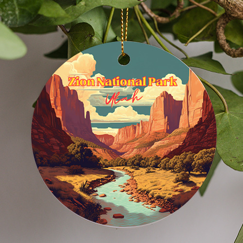 Zion National Park Utah, National Park Souvenir, Christmas Ceramic Ornament Gift