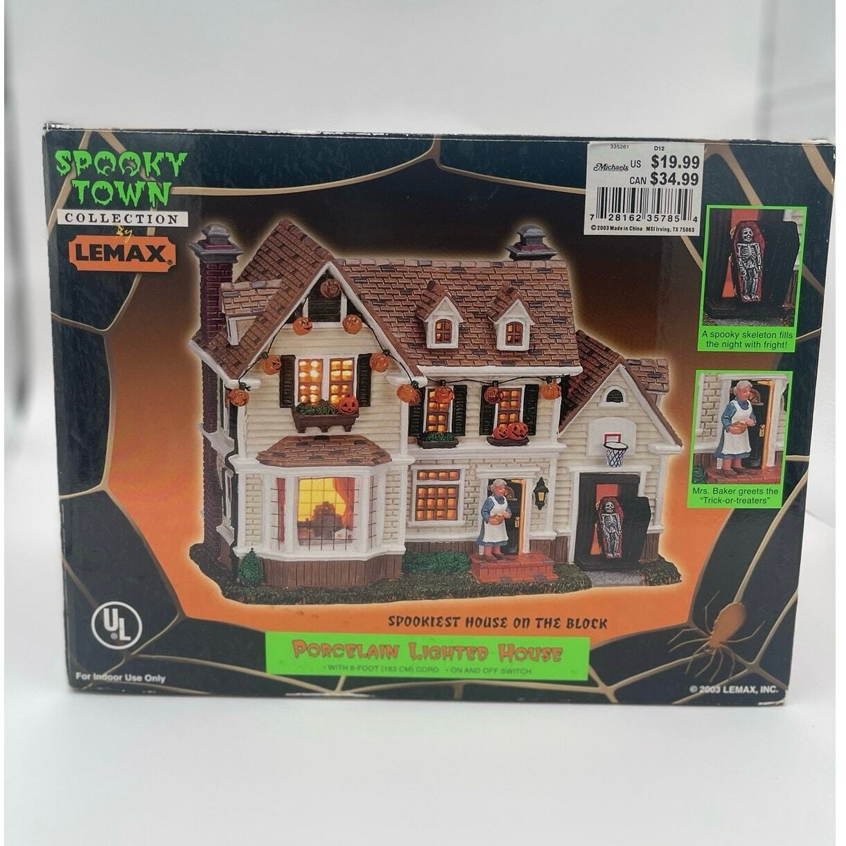 2003 LEMAX House Town Halloween Spookiest On The Block Lighted 35785A Collector