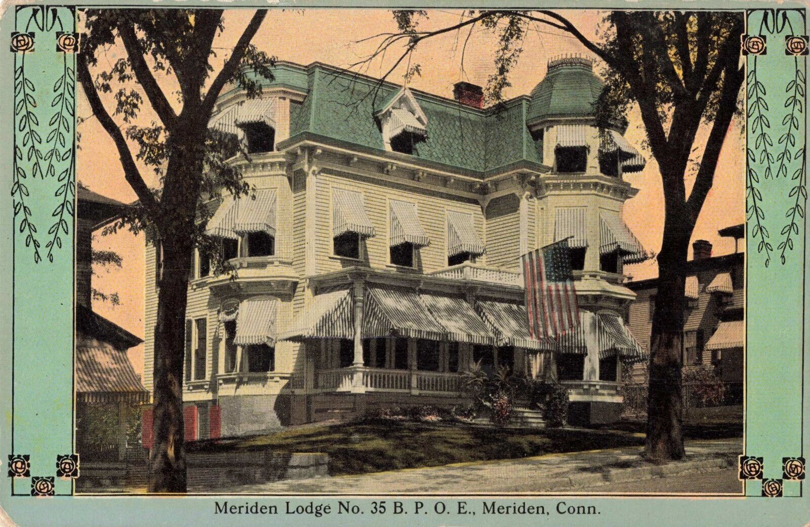 BPOE Elks Lodge No. 35 Meriden Connecticut CT c1910 Postcard