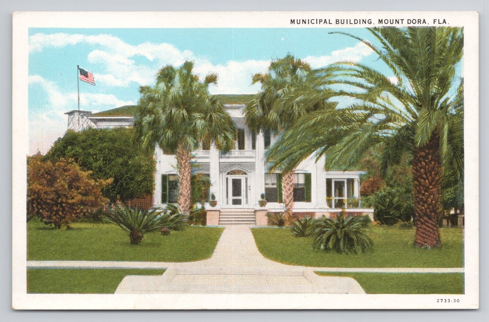 Postcard Municipal Building Mount Dora Florida