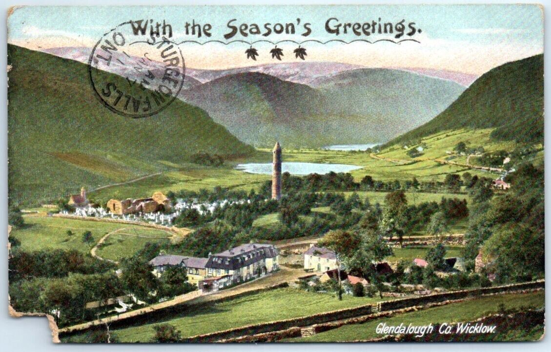 Postcard - With the Season's Greetings - Glendalough, Ireland