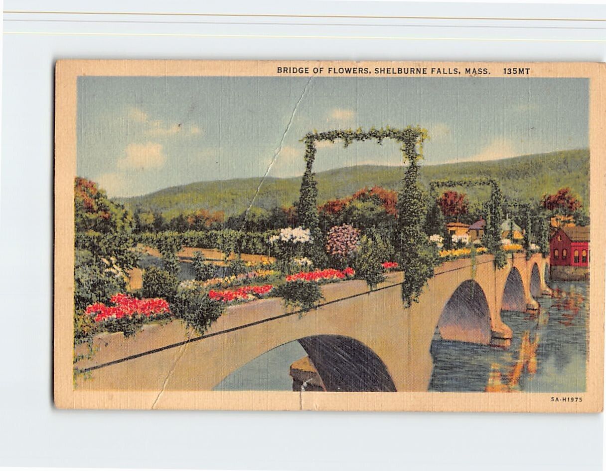 Postcard Bridge of Flowers Shelburne Falls Massachusetts USA