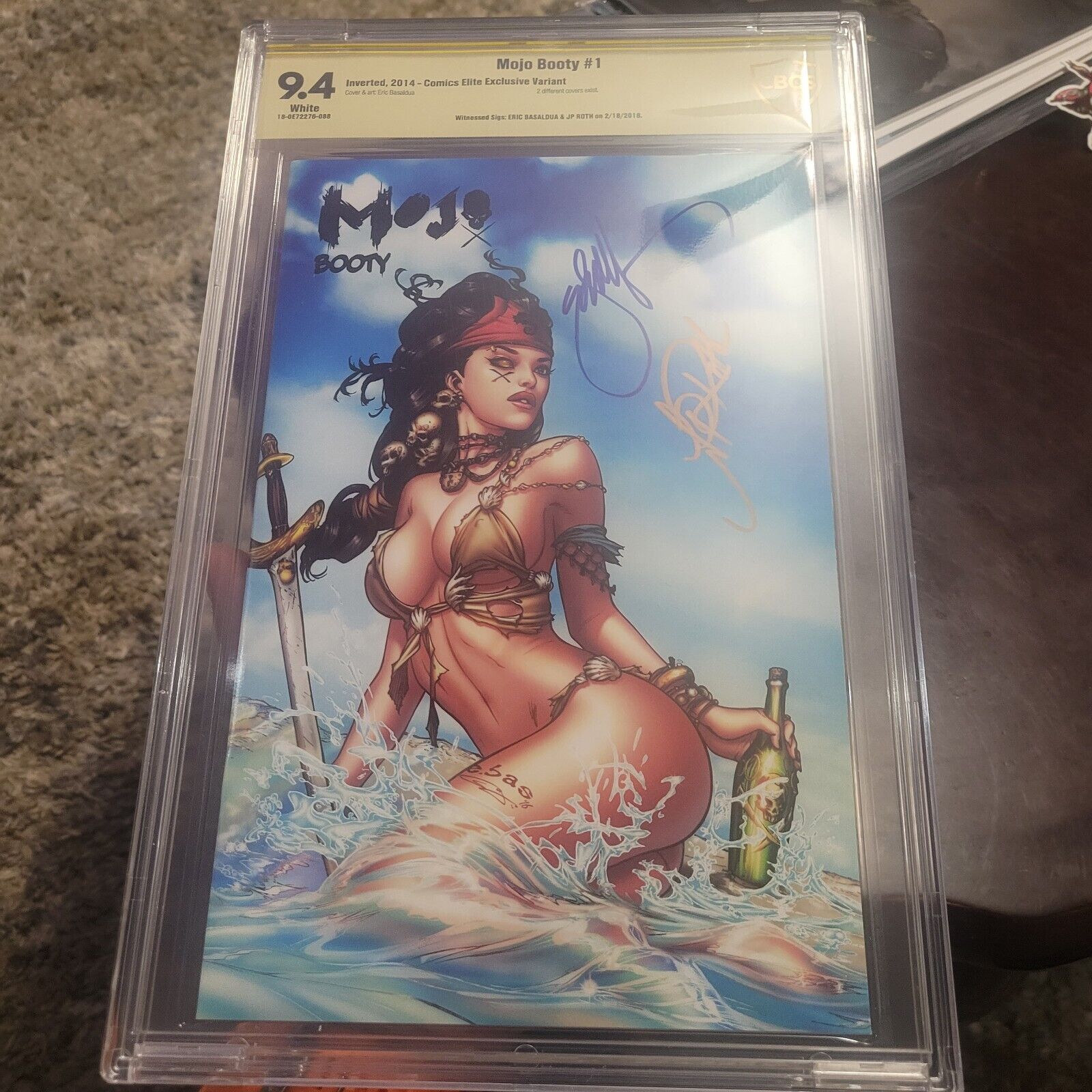 ROTHIC COMICS - MOJO BOOTY #1  2X SIGNED EBAS/ROTH LTD TO ONLY 50 CBCS 9.4