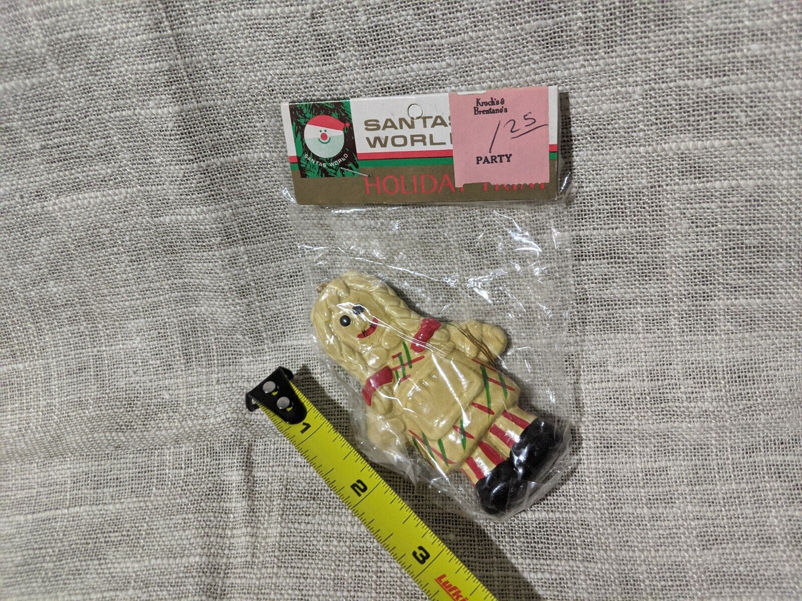 NEW RARE Vtg CHRISTMAS ORNAMENT JAPAN KURT Santa World Gingerbread Girl braids 