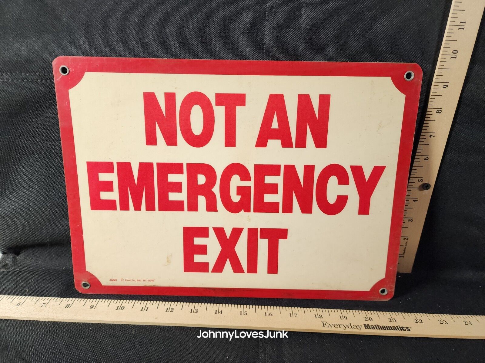 Vintage Commercial Industrial Sign Not An Emergency Exit 2 Available 