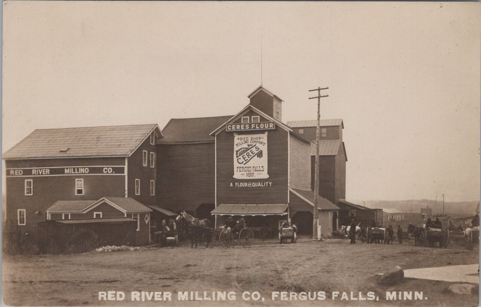 Red River Milling Fergus Falls, Minnesota Ceres Flour Advertising RPPC Postcard