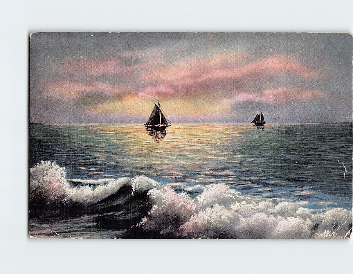Postcard Sailing on Lake Michigan Benton Harbor St. Joseph Michigan USA