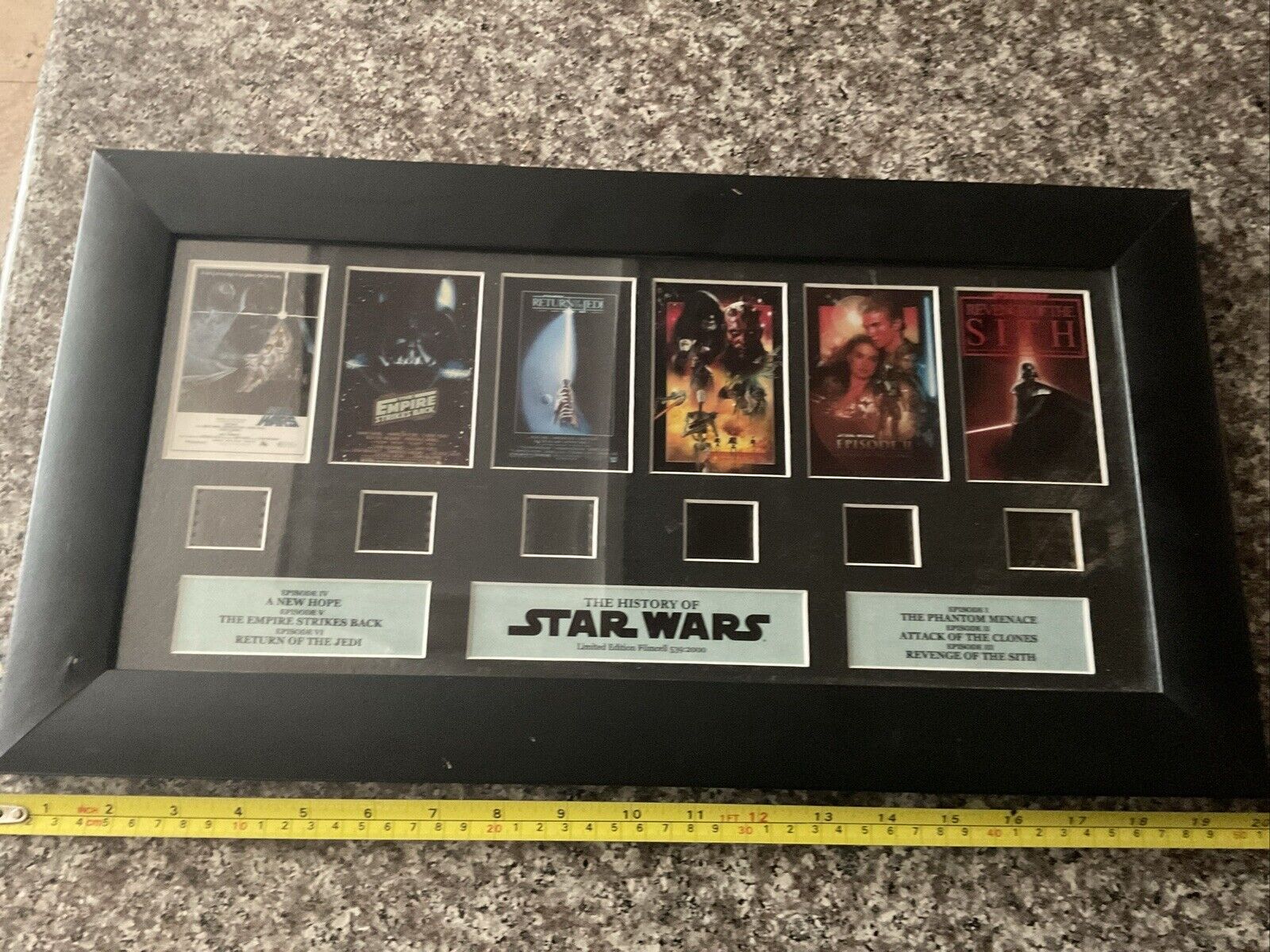 L/E 539-2000 Filmcells Star Wars through the Ages Episodes 1-6 Framed W/COA