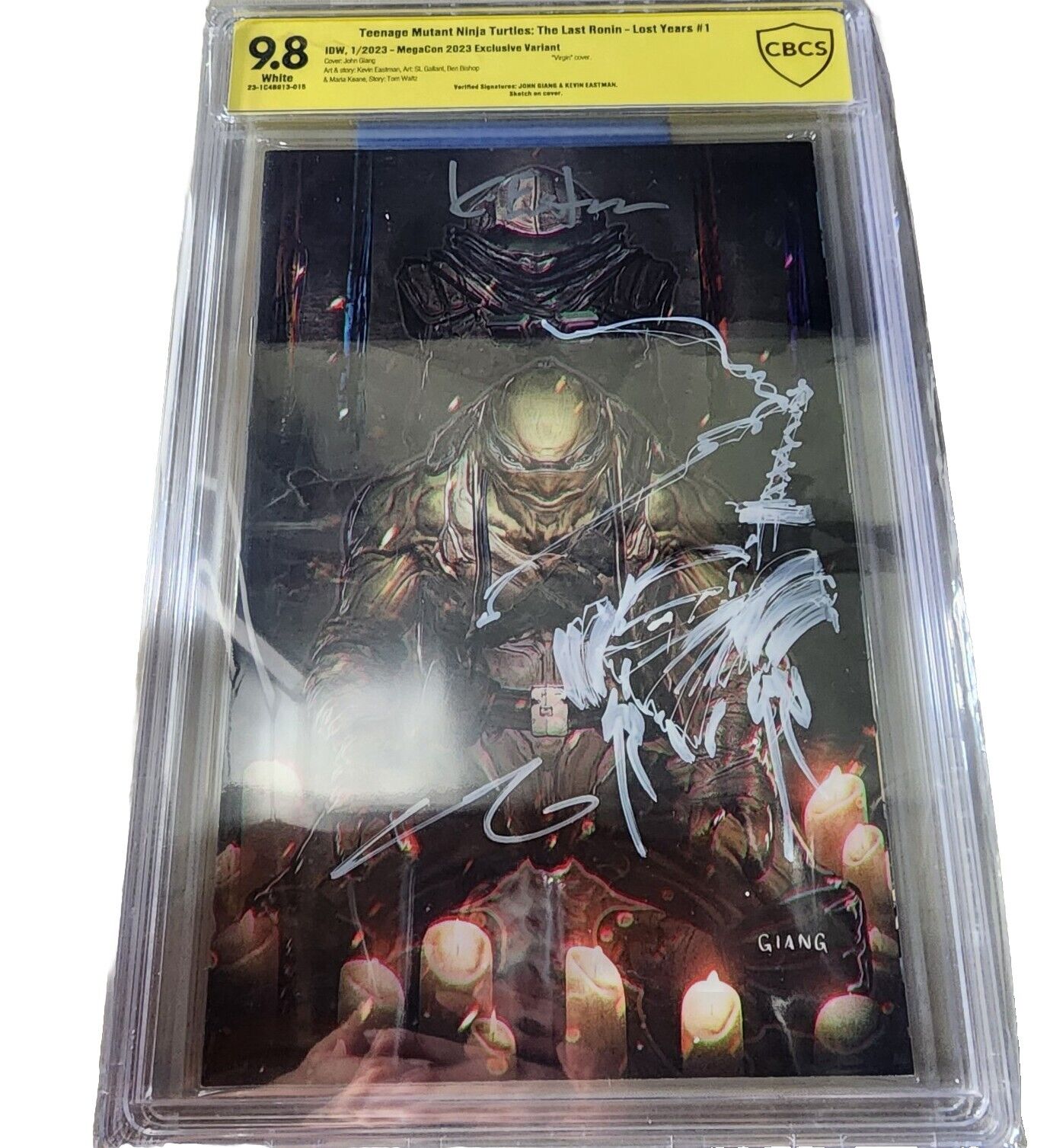 TMNT Last Ronin Lost Years #1  Giang 2x SIGNED W Ronin SKETCH CBCS 9.8 Megacon