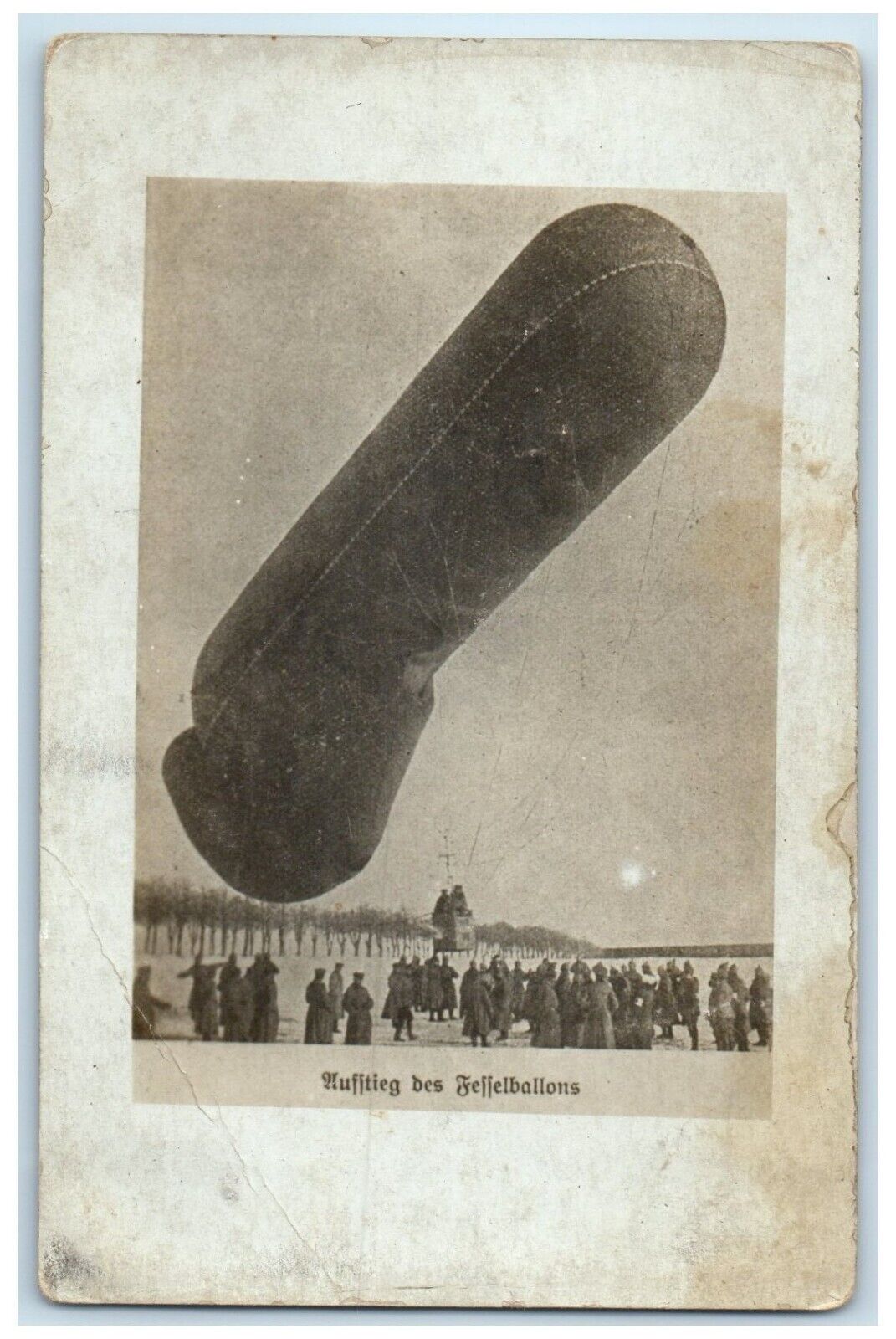 c1910's Balloon Dirigible Launch WWI RPPC Photo Unposted Antique Postcard