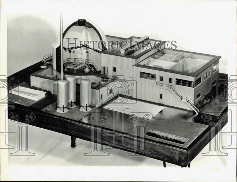 1956 Press Photo Model of First Nuclear Reactor Power Plant, Fort Belvoir