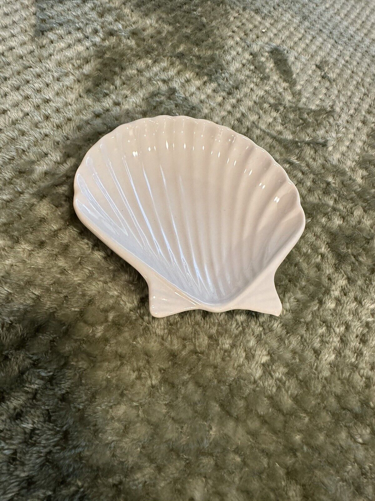 Vintage White Seashell Trinket Dish