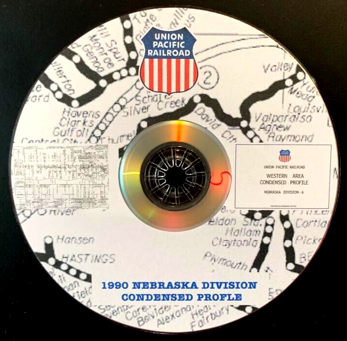 Union Pacific 1990 Nebraska Division - 6 Condensed Profile PDF Pages on DVD