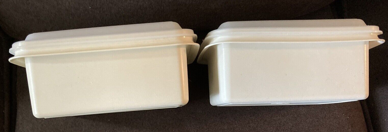 Two Tupperware Freeze N Save Ice Cream Keepers 1254-11 + 16 with Lids - VINTAGE