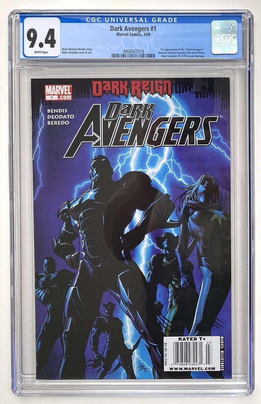 Dark Avengers 1 Newsstand Variant CGC 9.4 First Iron Patriot 2009