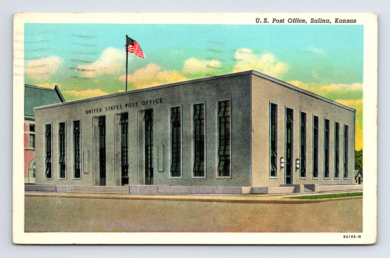 c1939 Chrome Postcard Salina KS Kansas US Post Office Building