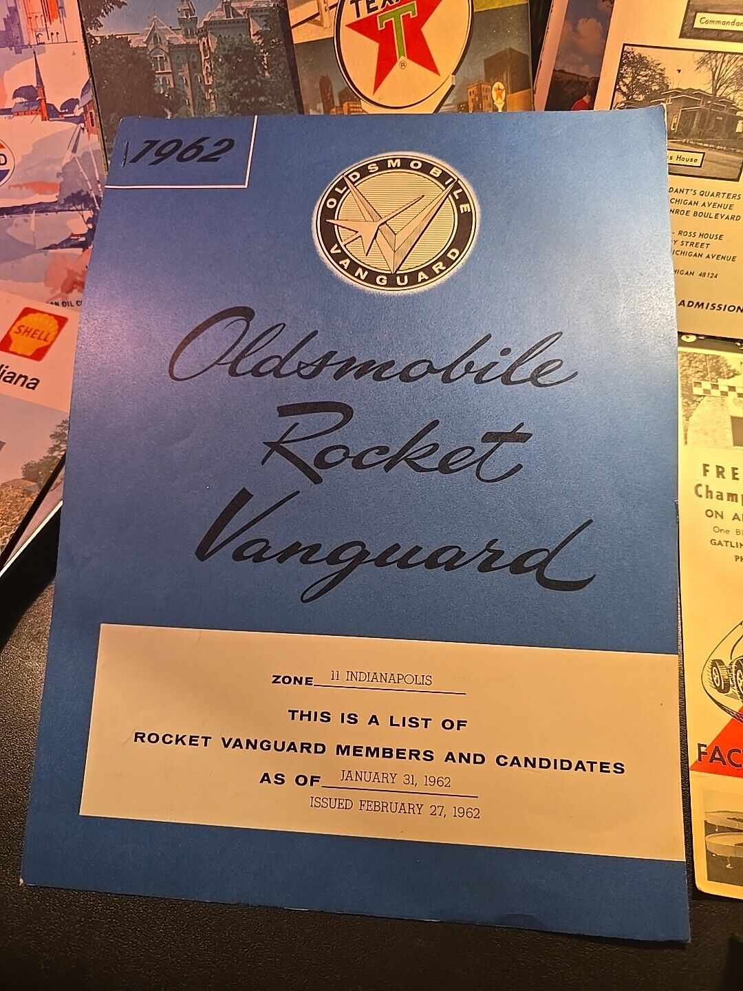 1962 Oldsmobile Rocket Vanguard Zone 11 (Indianapolis) Membership List