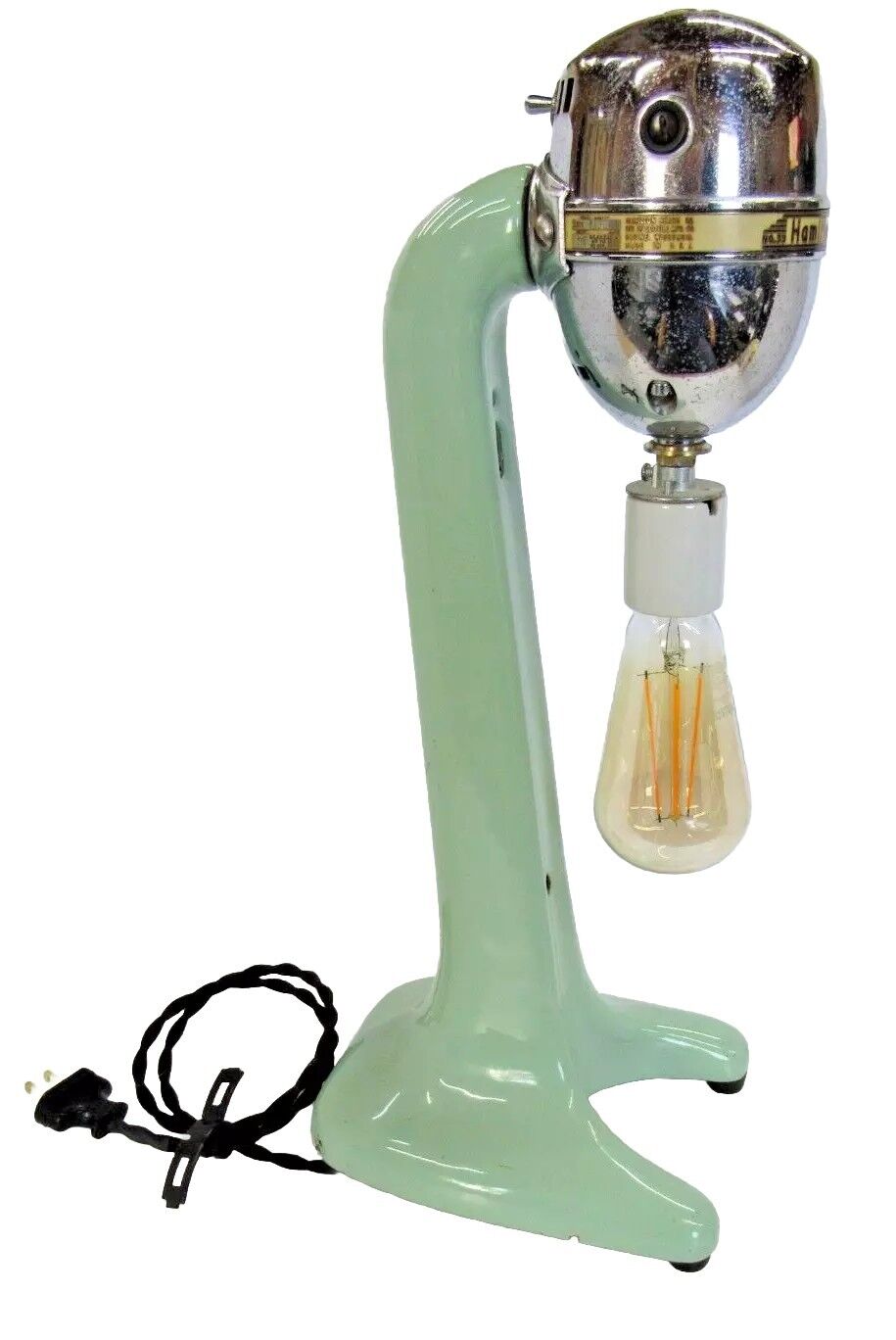 Vtg.  Repurposed Hamilton Beach Milk Shake Mixer Lamp Light Retro One Of A Kind