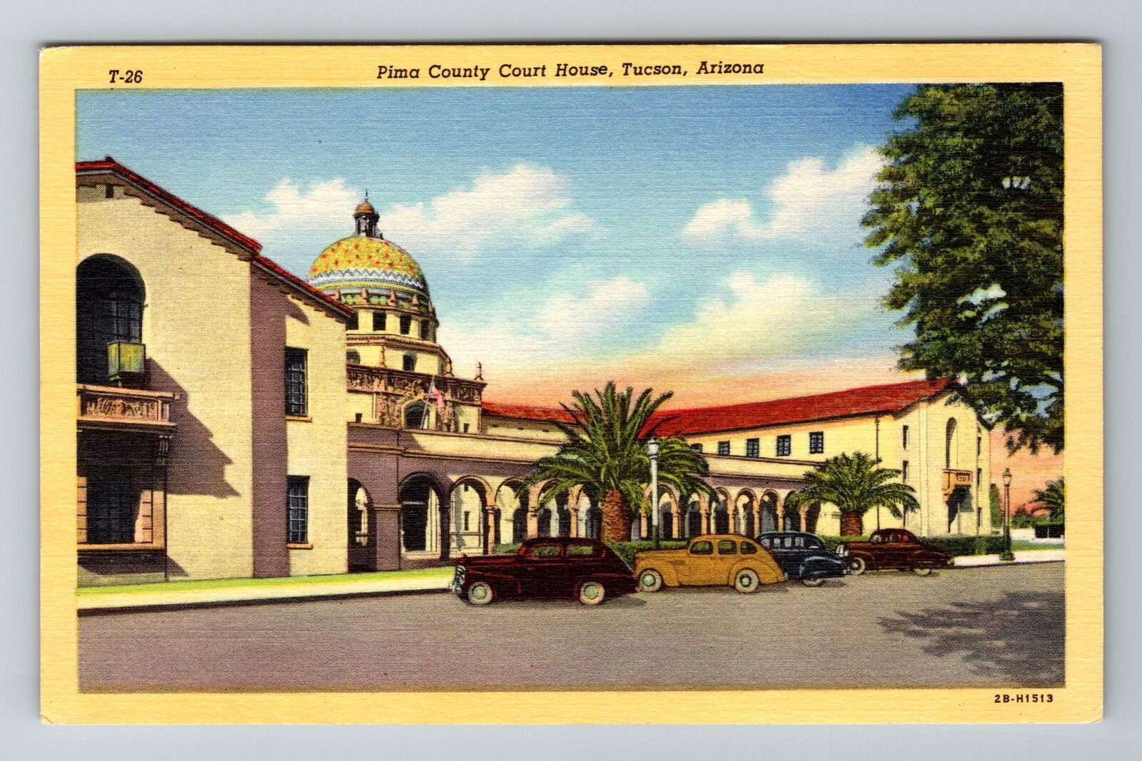 Tucson AZ-Arizona, Pima County Court House, Antique, Vintage Souvenir Postcard