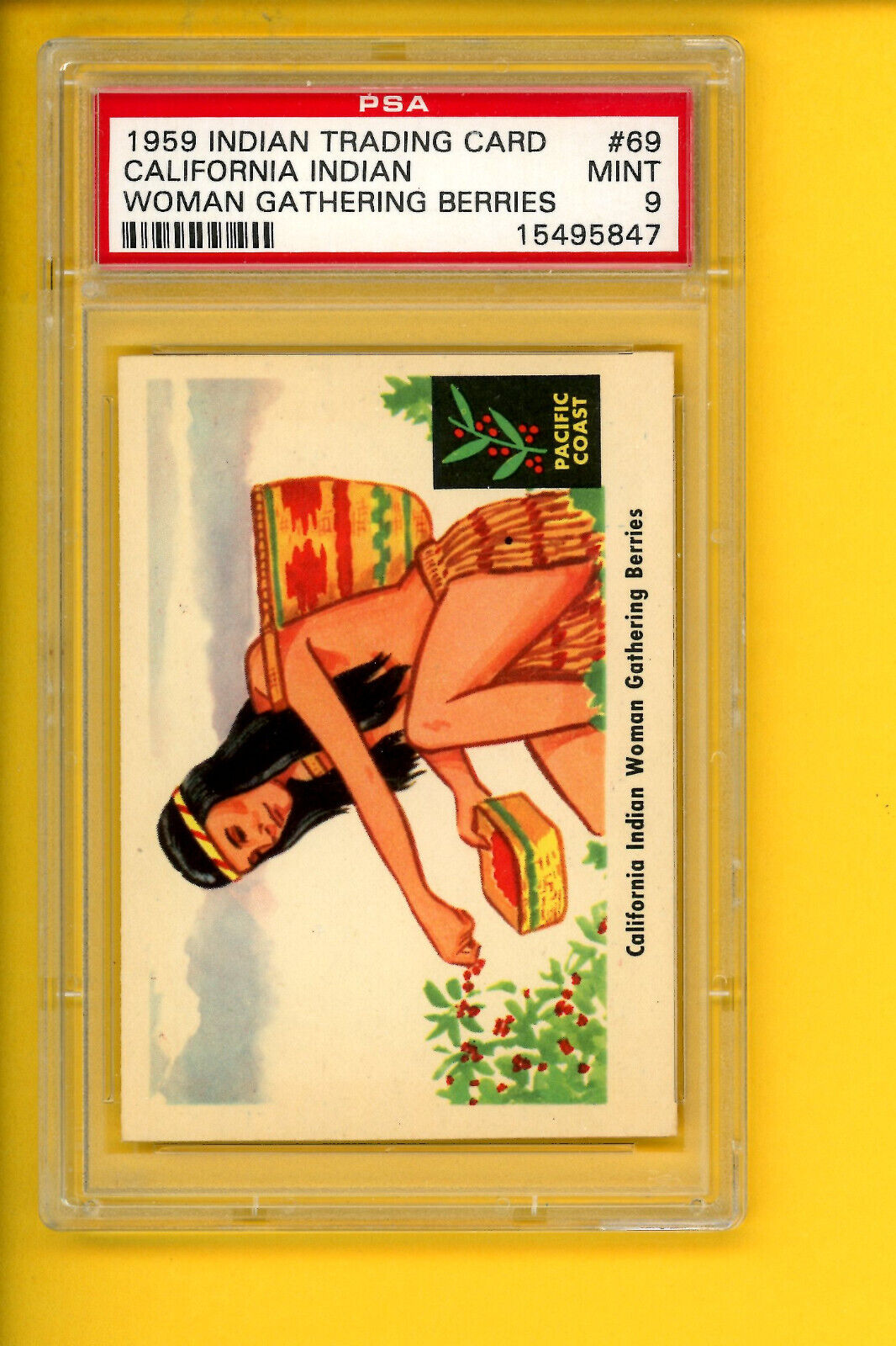 1959 INDIAN GUM INDIAN TRADING CARD #69 CALIFORNIA INDIAN PSA 9 MINT 15495847
