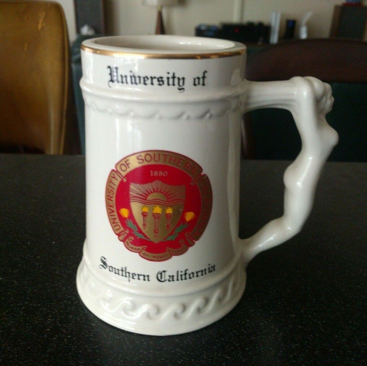 VIntage USC NUDE LADY BEER STEIN UNIVERSITY OF SOUTHERN CALIFORNIA FRATERNITY