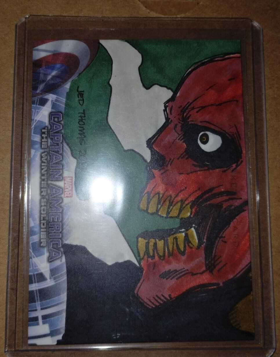 1 of 1 Red Skull Jed Thomas Sketch Card Upper Deck 2014 Winter Soldier
