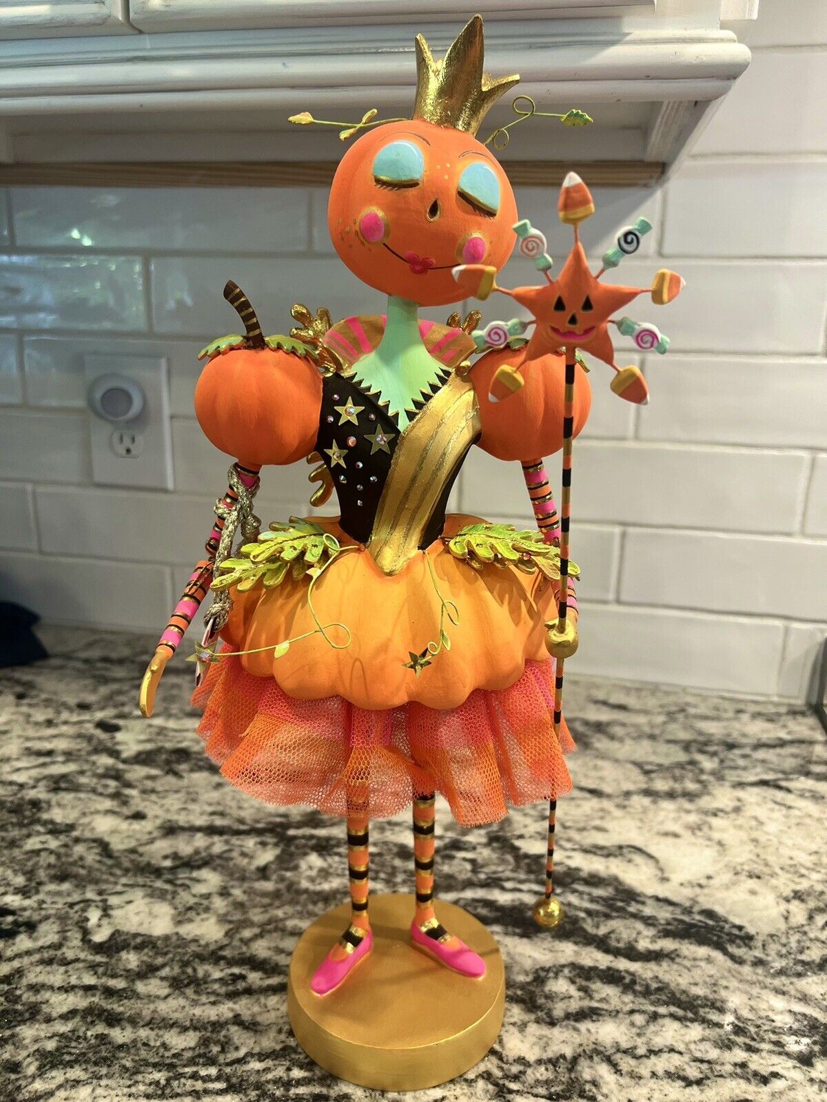 GlitterVille Fairy Gourdmother Tabletop Halloween Figure NWT 18”