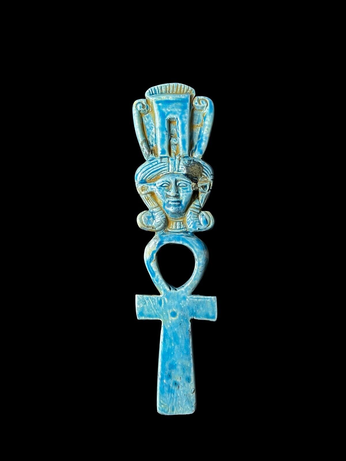 Cross Key of Life with Goddess Hathor in a Rare Form from Ancient Egypt History