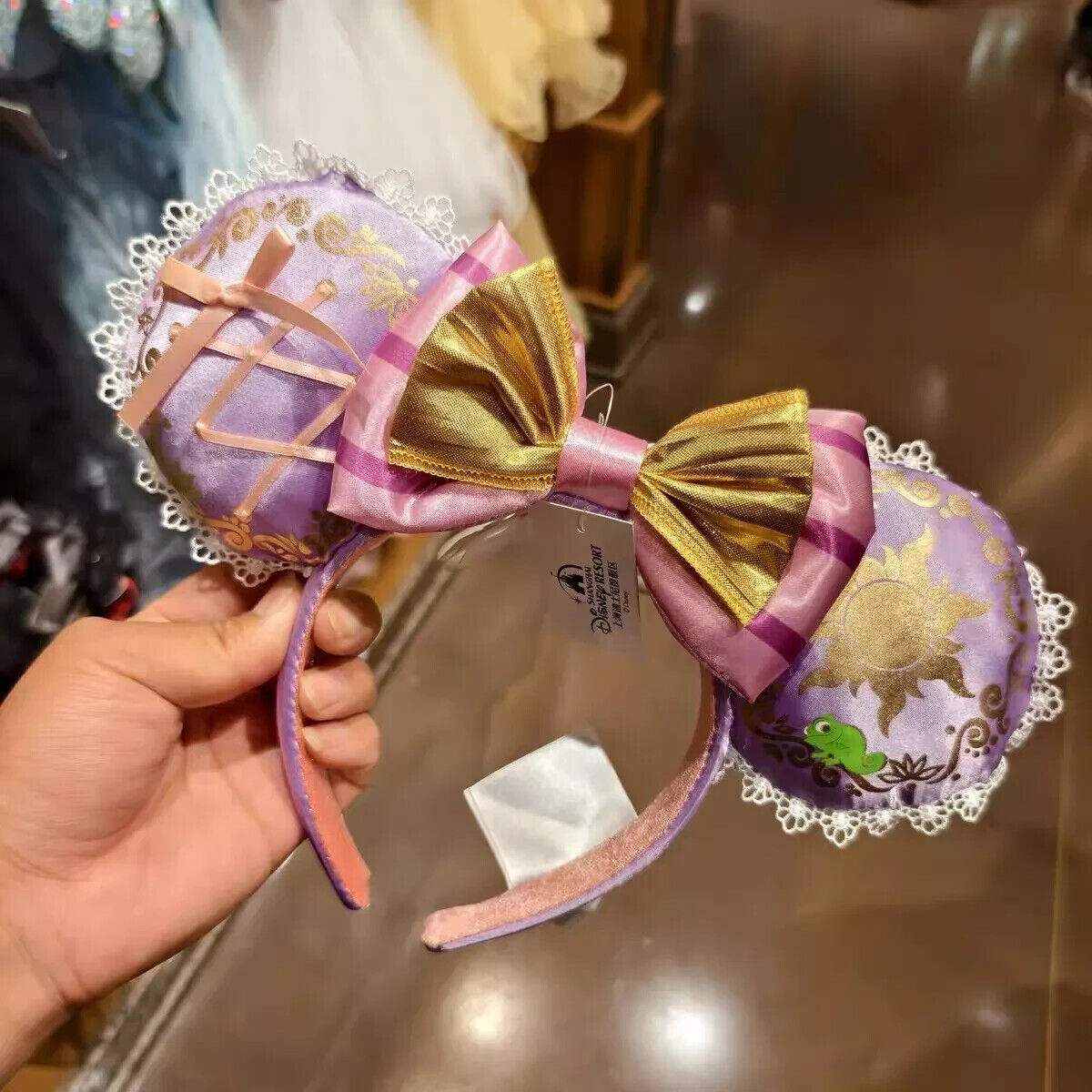 Authentic Shanghai Disneyland Disney Princess Rapunzel Minnie Mouse ear headband