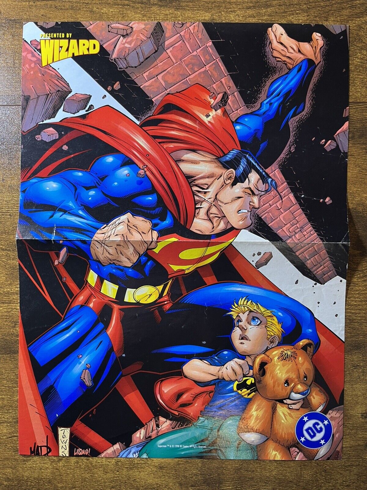 SUPERMAN PRESENTED BY WIZARD 13X10 MINI POSTER LIQUID TOWNS DC COMICS
