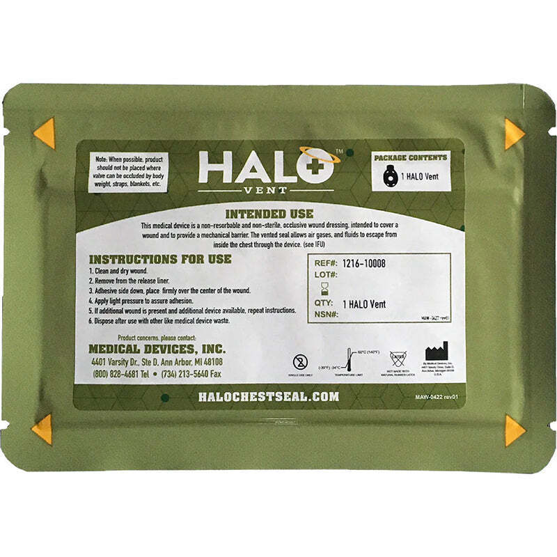 TacMed Solutions Halo Vent Chest Seal Emergency Trauma Medic Shooting 2-Pack