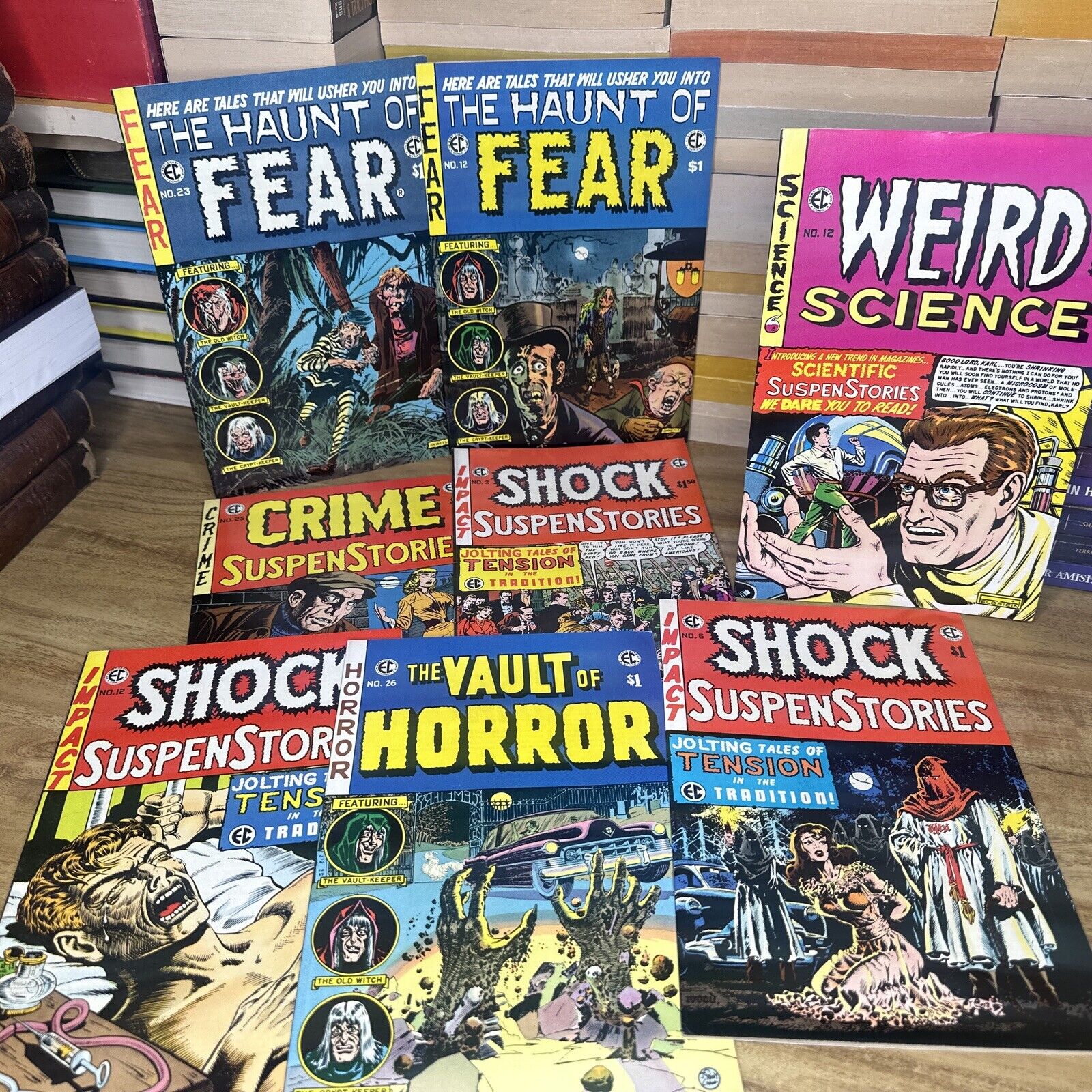 Lot Of 8 E.C Classic Reprints Shock Crime SuspenStories Comix Comic Horror