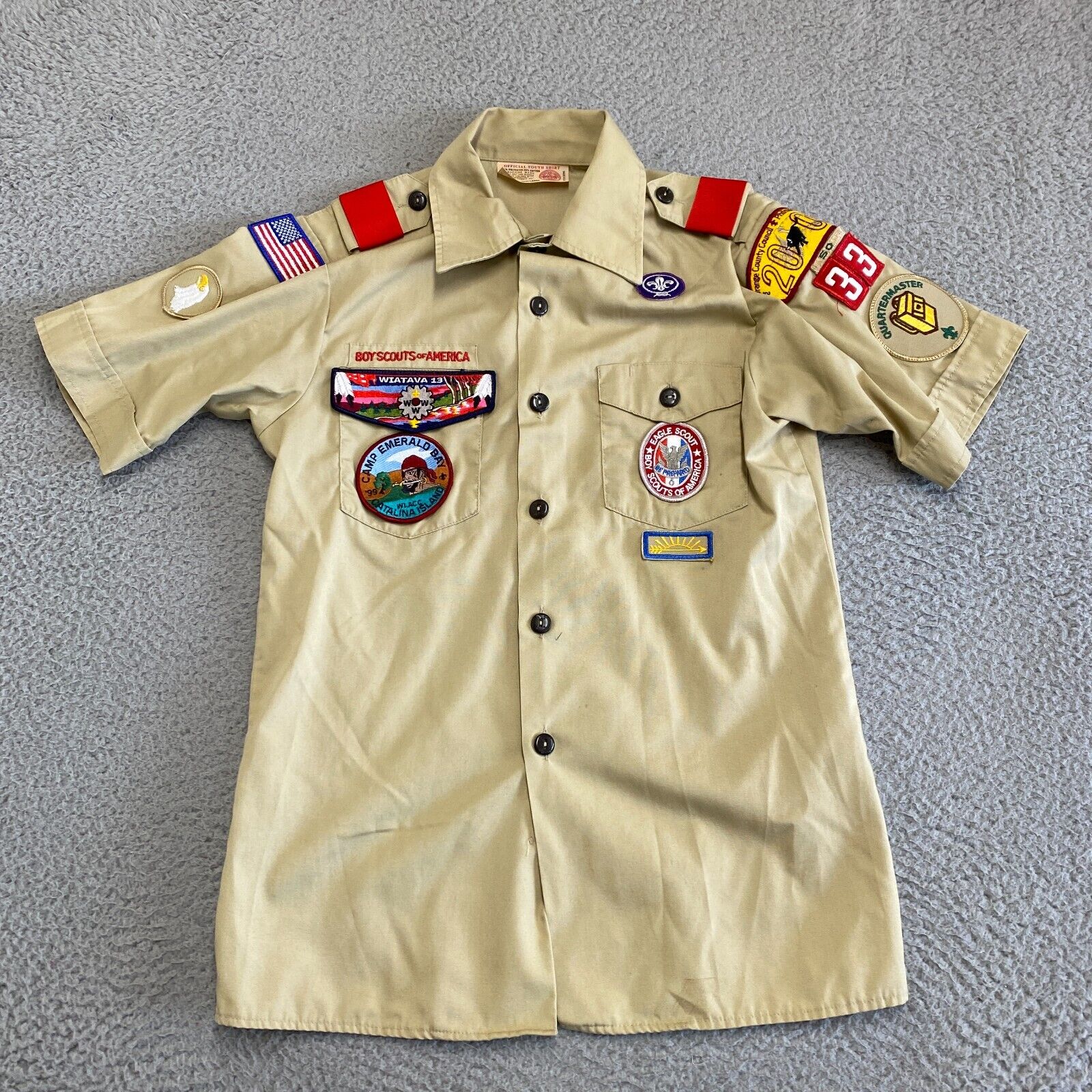 Boy Scout Shirt Youth Large Eagle Scout Patches Orange County California 2005