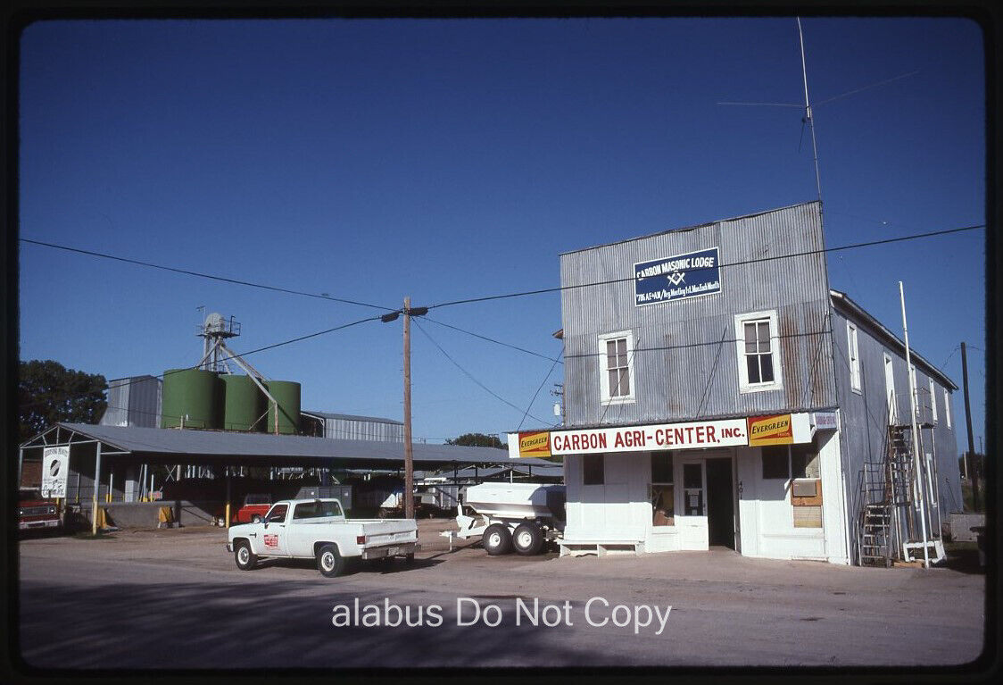 Orig 1991 SLIDE View of Carbon Agri-Center & Truck and Birdsong Peanut Plant TX