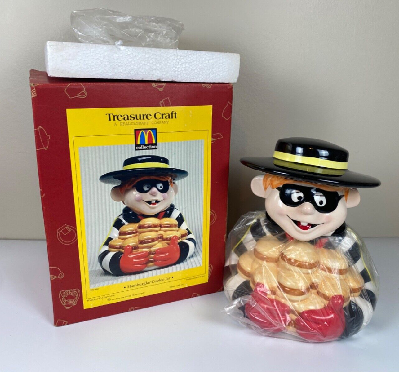 VTG '97 McDonald’s Hamburglar Ceramic Cookie Jar Pfaltzgraff Treasure Craft NEW