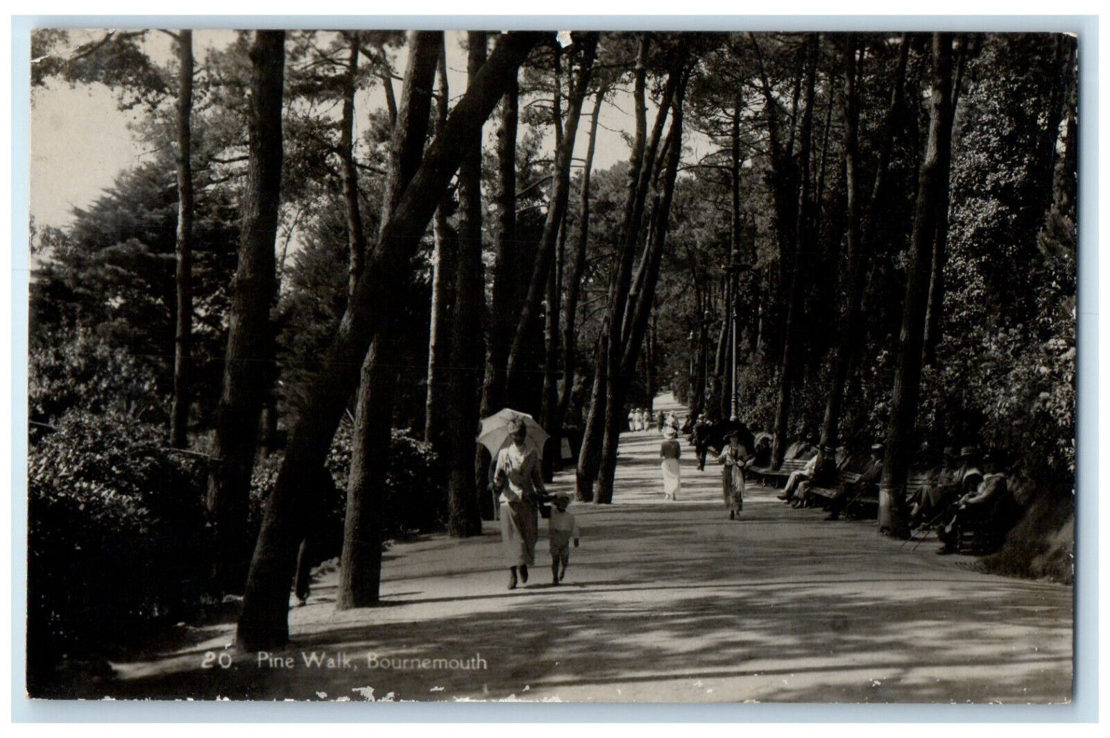 1933 Pine Walk Bournemouth Dorset England Posted RPPC Photo Postcard