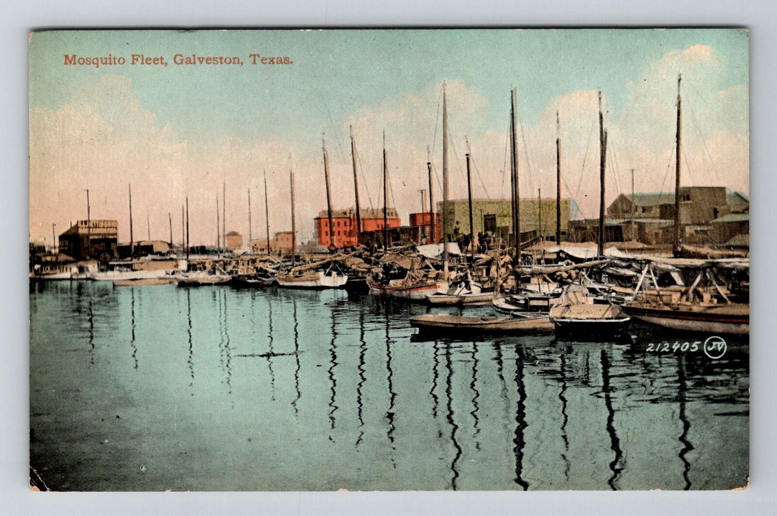 Galveston TX-Texas, Mosquito Fleet Vintage Souvenir Postcard