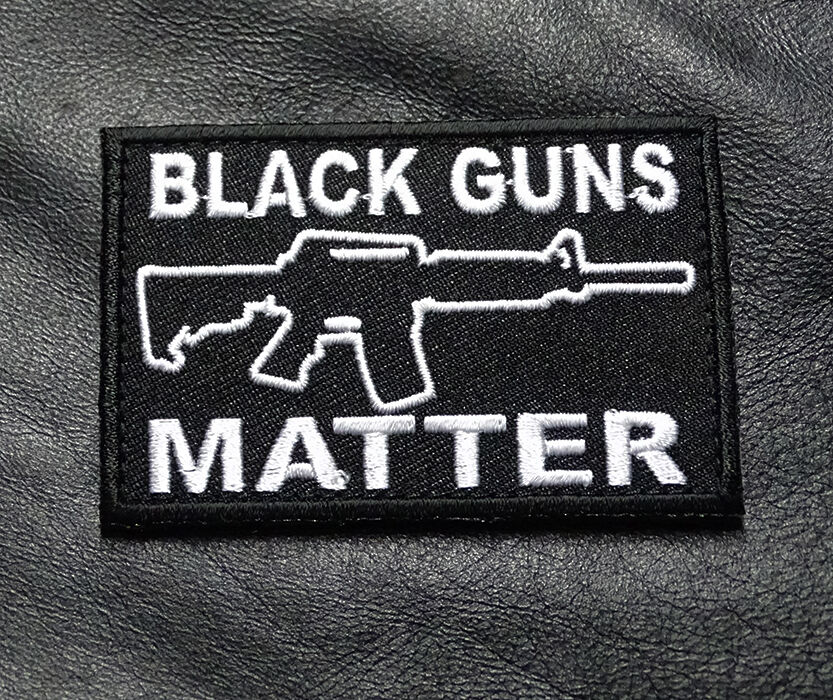 BLACK GUNS MATTER HOOK FASTENER PATCH (B/W)