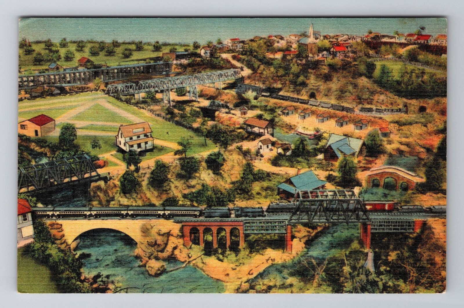 Hamburg PA-Pennsylvania, Aerial Of Railroad Tracks, Antique, Vintage Postcard