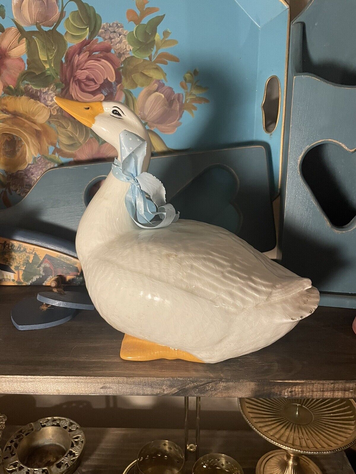 vintage ceramic goose figurine