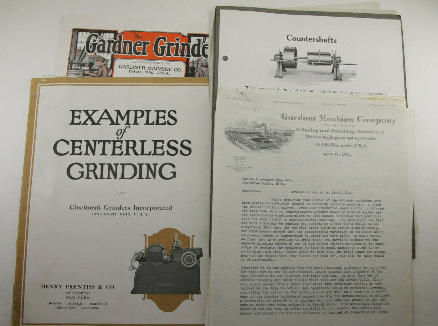 1929 Lamson Goodnow Gardner Machine Co Beloit WI Grinder Booklets Ephemera P992F