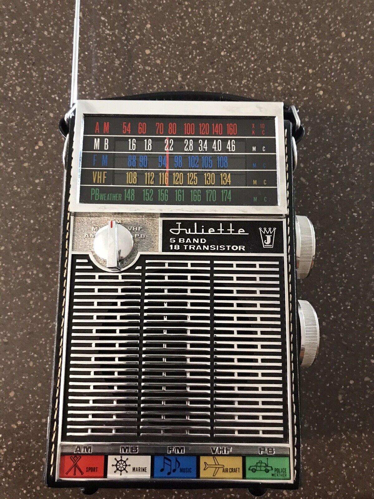 Juliette 5 Band NA-5018 18 transistor ( WORKS ) Vintage MB PB VHF AM/FM Radio