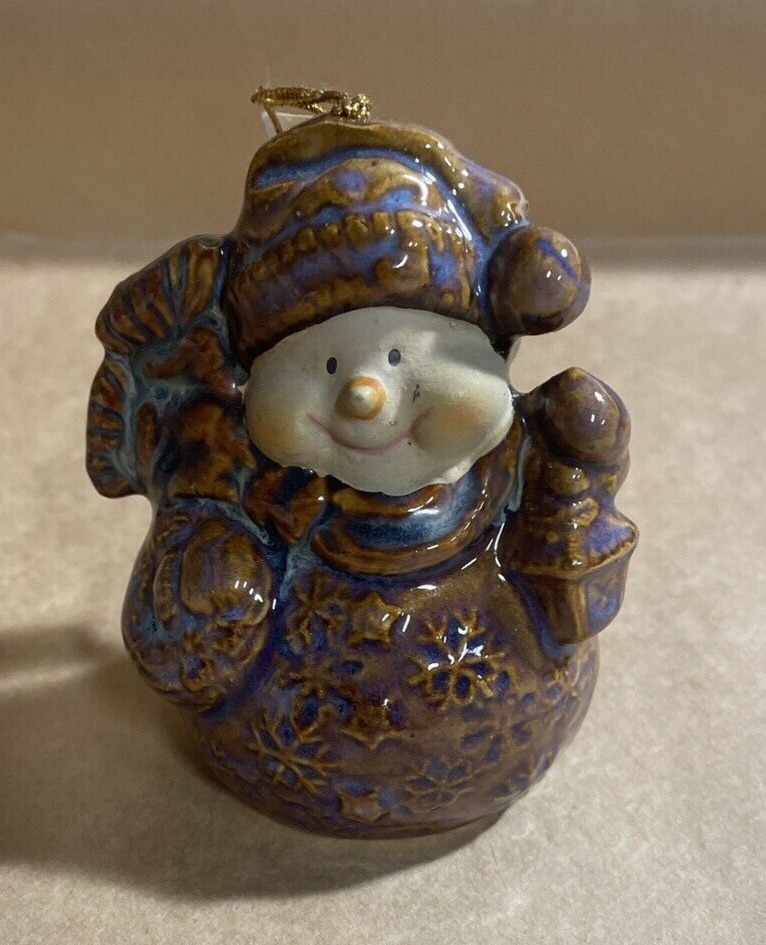 Vintage Handcrafted Christmas Bell Snowman