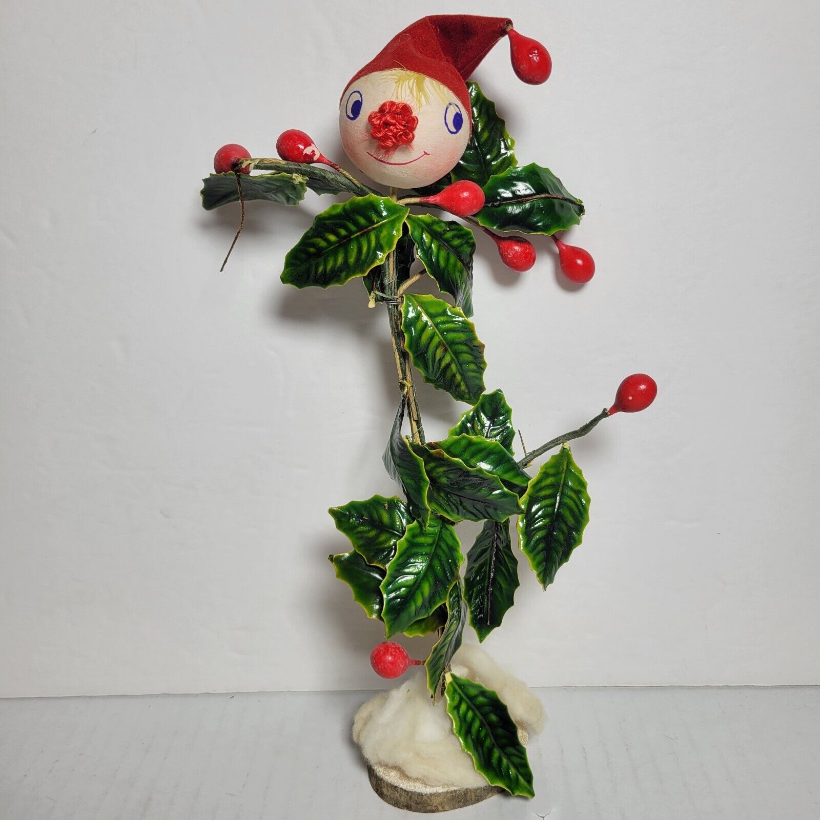 Vtg RARE Holly Leaf Pixie Christmas Elf Made In Japan Figurine 9.5” MCM Kitschy