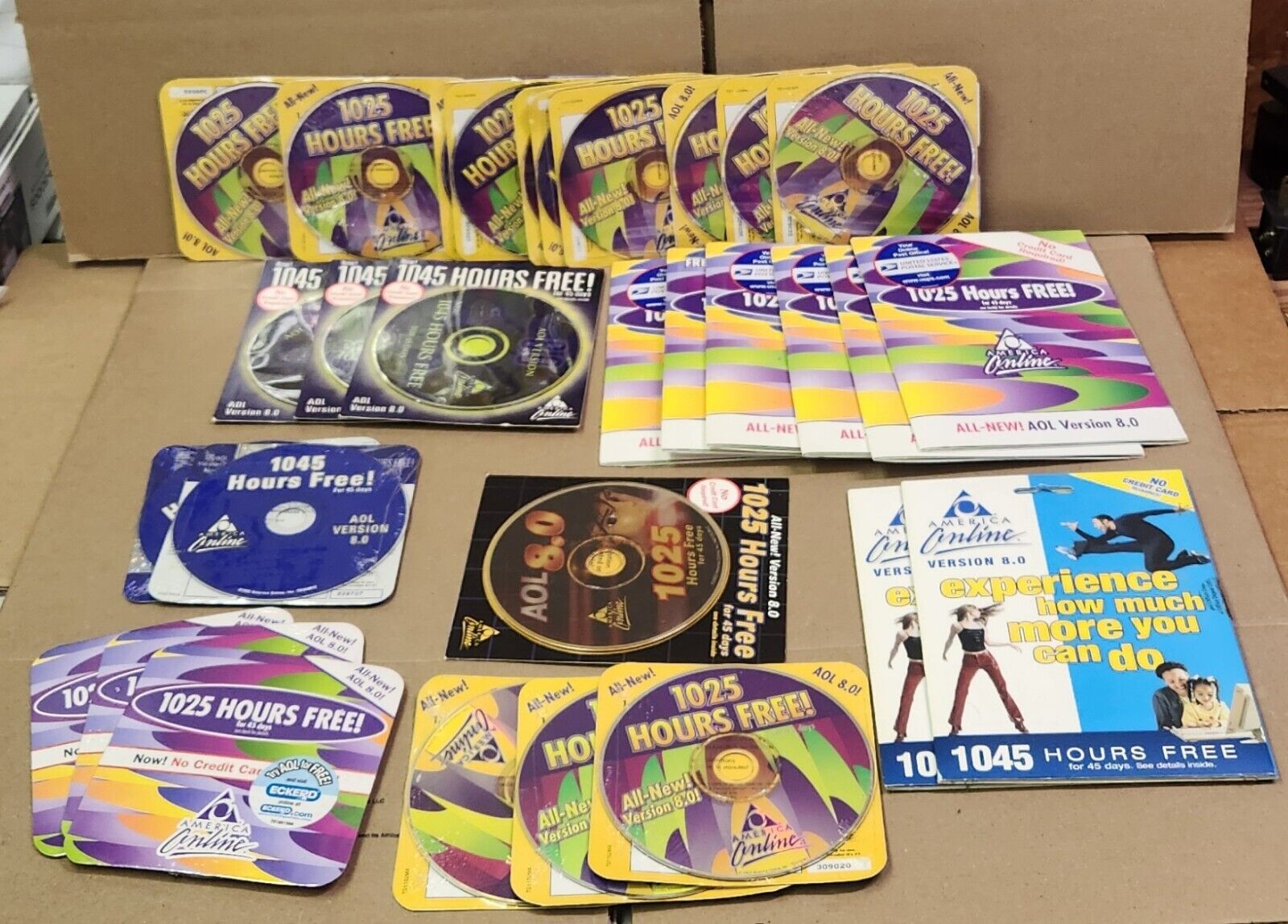Lot of 30 New Vintage AOL America Online Internet Mail CDs V8.0 - NEW SEALED