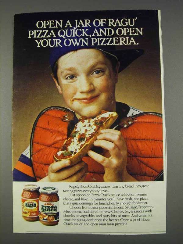 1982 Ragu Pizza Quick Sauce Ad - Open a Jar