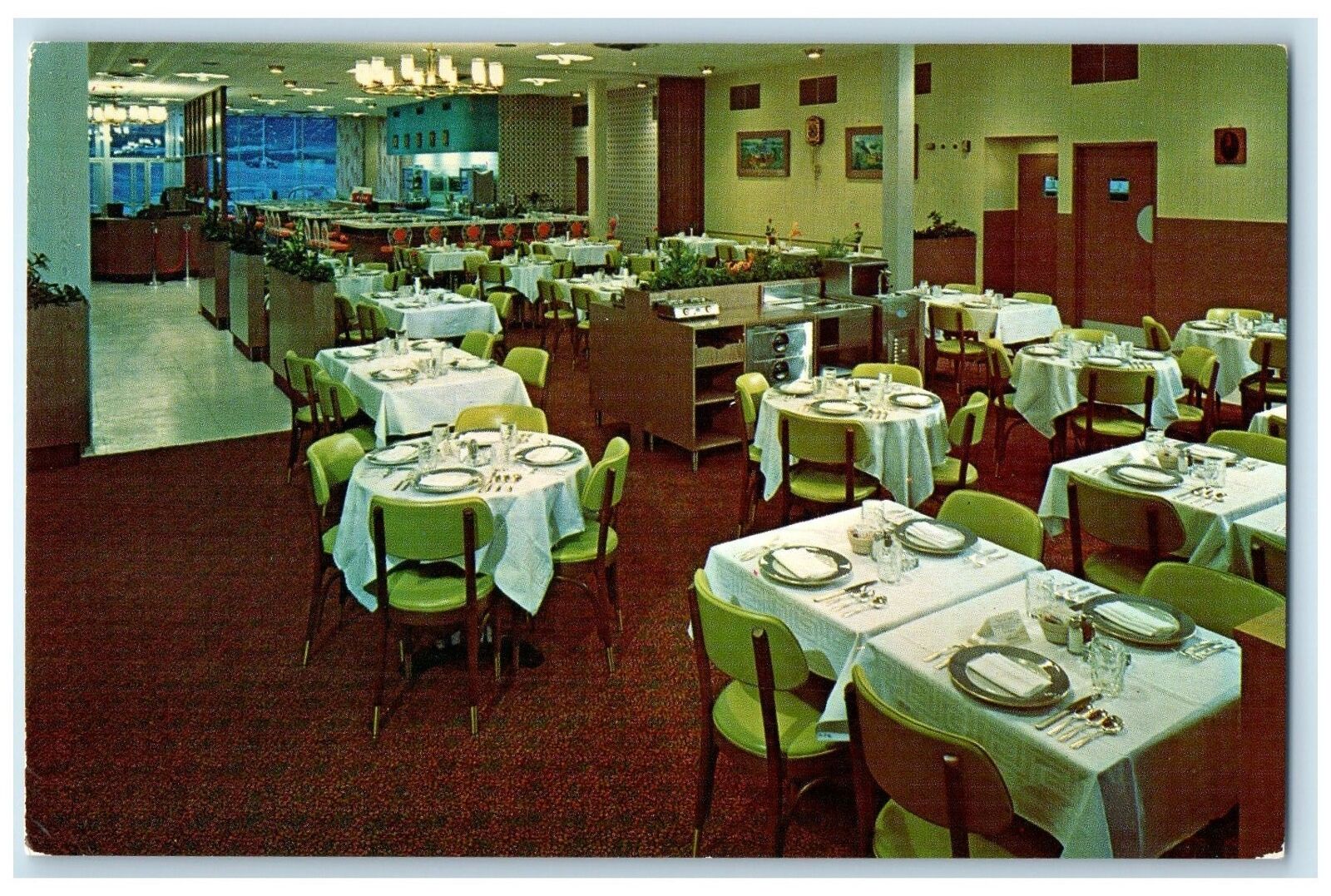 c1960's Longley's Restaurant & Coffee House Interior Towson Maryland MD Postcard