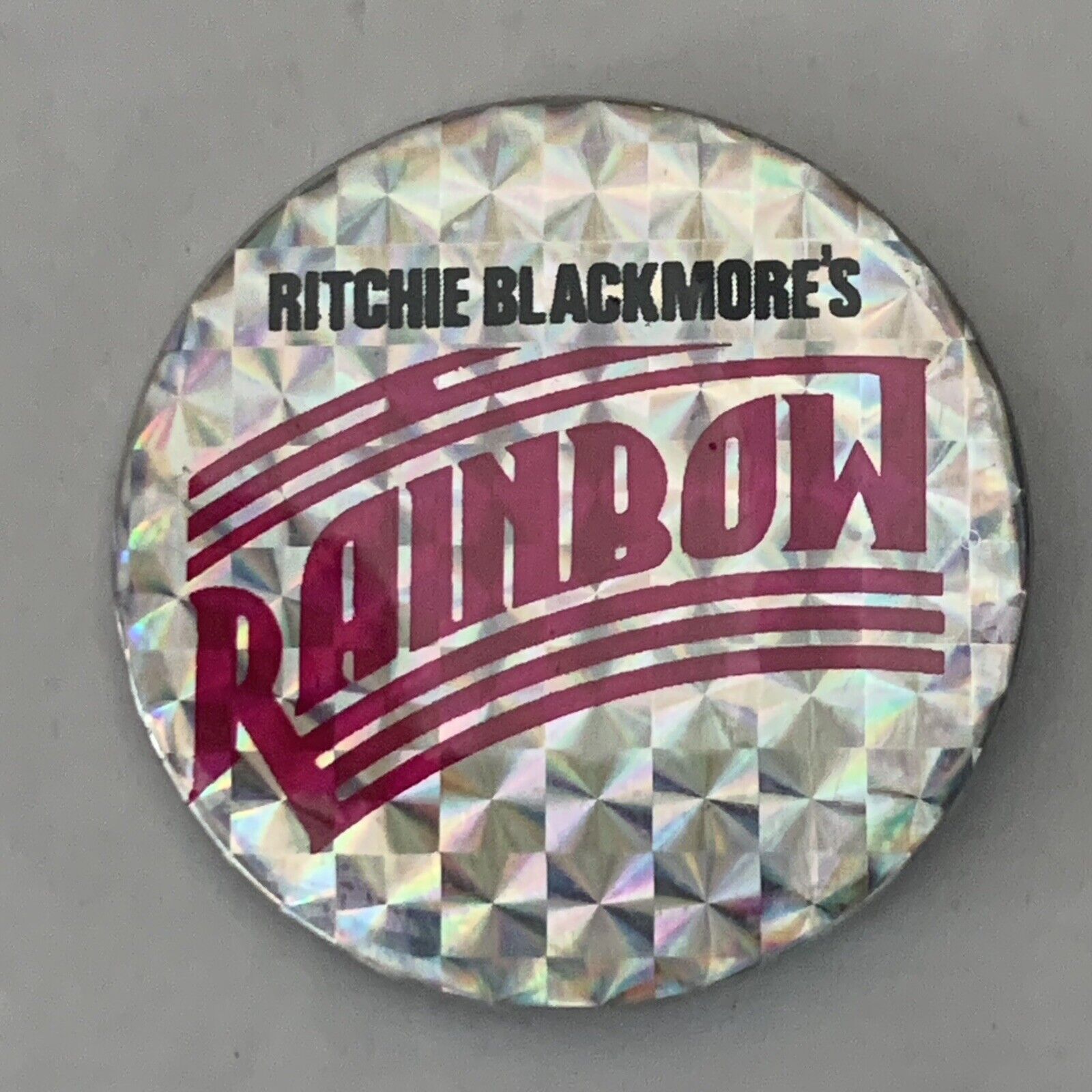 Ritchie Blackmore Ronnie James Dio Rainbow Badge Pin Vintage circa mid 1970s