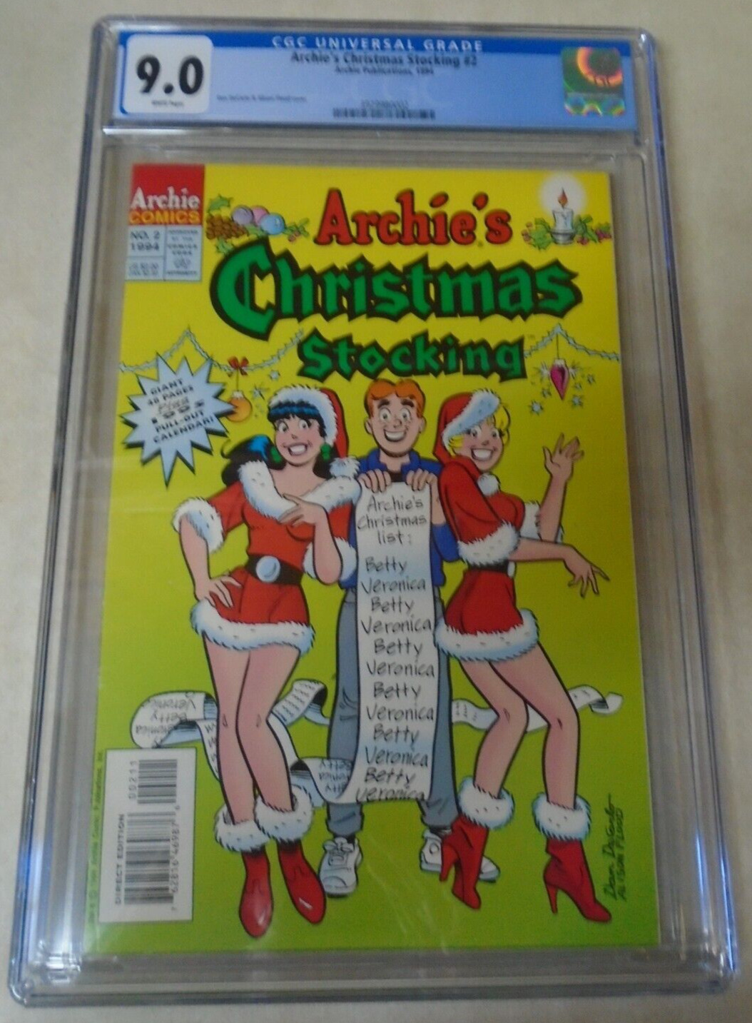 Archie's Christmas Stocking Issue #2 Comic. CGC Graded. Betty and Veronica. 1994